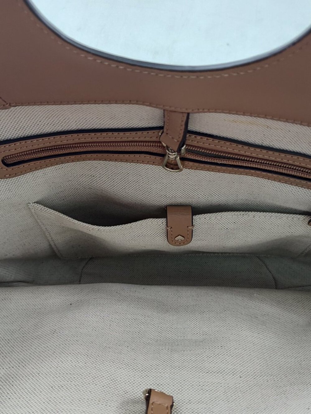 Kate Spade Summerton Straw Handbag/Tote Large Tan/Yellow P#720 - Picture 4 of 6